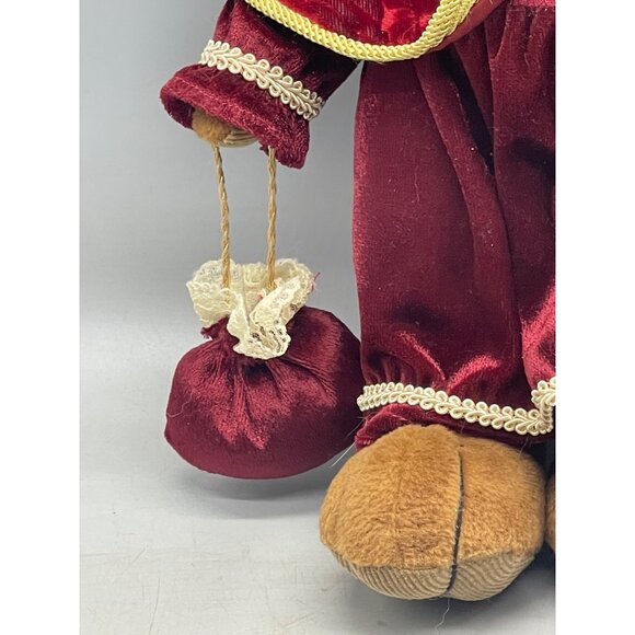 Christmas russ bear plush standing guinevere victorian red brown velvet READ - Picture 2 of 6